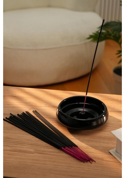 Love Bundles 20 Adet Citronella Çubuk Tütsü Ve Siyah Seramik Çubuk Tütsülük Citronella