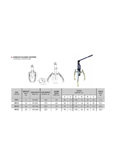 Hrc 10 10 Ton Hidrolik Rulman Çektirme Cermax