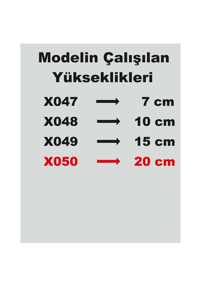Stencil Harf Boyama Şablonu X050 Harf Yüksekliği 20 Cm