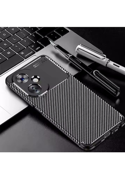Honor 400 Kılıf Kamera Korumalı Çıkıntılı Karbon Desenli Silikon