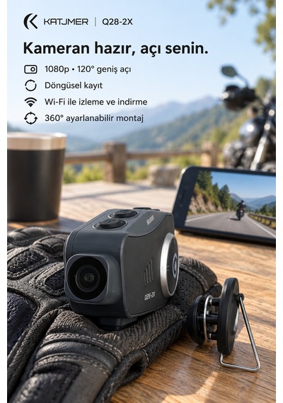 Q28-2x Bluetooth 5.0 Motosiklet İnterkom Kulaklığı 500 M, 2 Kişilik, Ipx6, 1500 Mah, 50 Saat Konuşma - Siyah