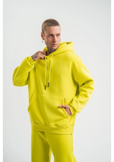 Vinevesta Erkek 3 İplik Pamuklu Oversize Kapşonlu Sweatshirt Hoodie - Sarı Çok Renkli Vinevesta Erkek 3 İplik Pamuklu Oversize Kapşonlu Sweatshirt Hoodie - Sarı Çok Renkli