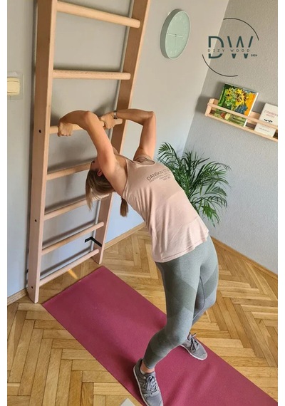 Ahşap Jimnastik Barı İsveç Merdiveni Bej