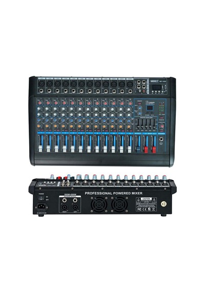 Midex MP-1000 Power Mikser Amfi 2x500W 12 Kanal Dsp Efekt EQ Usb BT