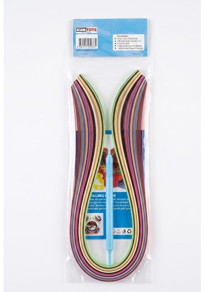 Hobi24 Quilling Seti, Kağıt + Kıvırma Aparatı 50cm5mm 15renk