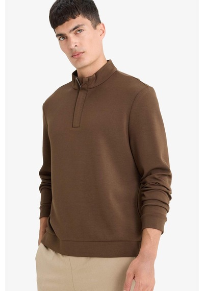 Defacto Regular Fit Dik Yaka Yarım Fermuarlı Sweatshirt F2821ax25aubn595 Kahve Defacto Regular Fit Dik Yaka Yarım Fermuarlı Sweatshirt F2821ax25aubn595 Kahve
