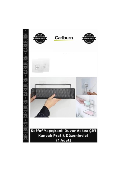 Özel Üretim Mutfak Banyo Şeffaf Yapışkanlı Duvar Askısı Çift Kancalı Pratik Düzenleyici 1 Adet Çok Renkli