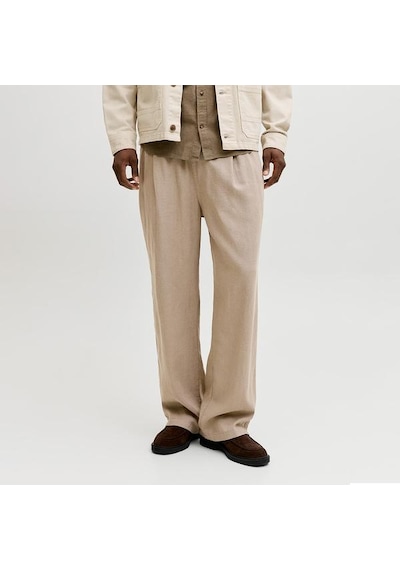 Jack&jones Bill Andros Vis Linen Blend Jogger Erkek Bej Pantolon