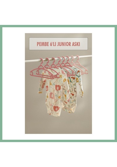 Bşkvirgo 6 Lı Bebek Askısı & Bebek Gardırop Askısı Pembe Set Bsk2026