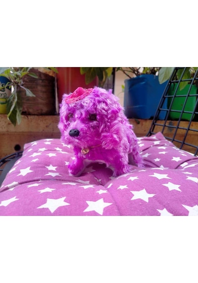 Pilli Havlayan Köpek Oyuncak 15 CM Mor