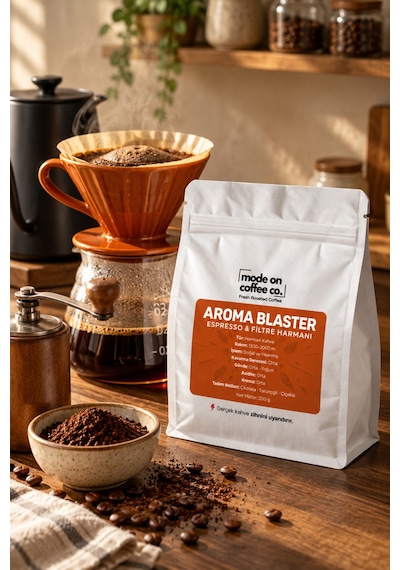 Aroma Blaster Filtre Ve Espresso Harmanı 200 Gr Natural Ve Yıkanmış Medium Kavrum - Filtre Makinesi İçin Öğütülmüş