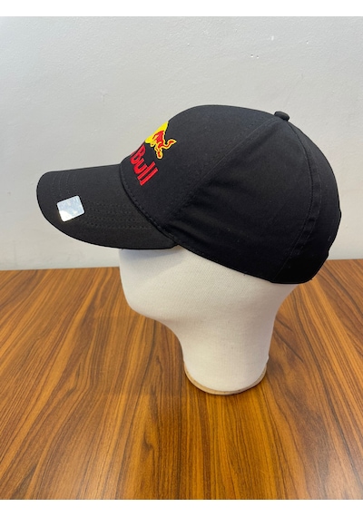 Red Bull Nakışlı Siyah Renk Pamuklu Gabardin Cap Şapka Siyah