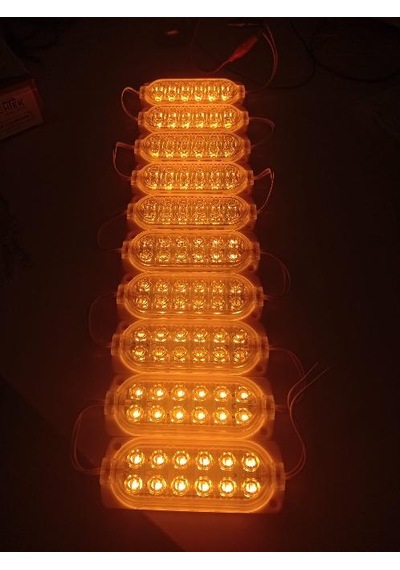 12v 2.4w Amber 2 Sıra Geniş Kasa Çkr Modül Led 10 Adet