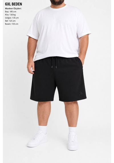 H&c Coolboy Erkek Büyük Beden Battal Şort Fermuarlı Cepli Esnek Günlük Spor Şort 2xl-6xl siyah