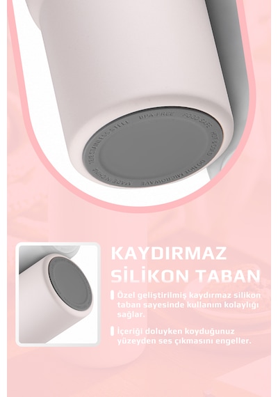 Fika Lumi Patentli Döner Kulplu Sızdırmaz Çelik Termos 1200 Ml - Pembe