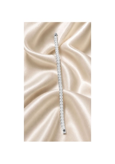 Gümüş Renk Baget Taş Detaylı Su Yolu Bileklik 15 Cm+3 Gümüş - 888921612 Gümüş