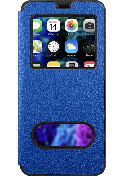 Nettech Realme C20 Uyumlu Pencereli Kapaklı Kılıf - Gold Gold
