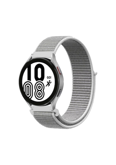 Galaxy Uyumlu  Watch 4 Hasırlı Cırtcırtlı Kordon - Beyaz