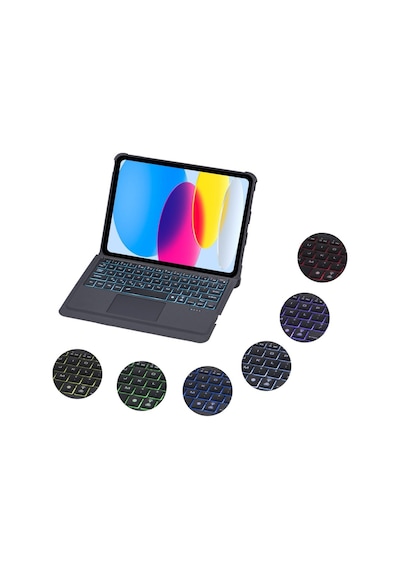 Apple Uyumlu iPad Pro 12.9 3. 4. 5. Nesil Kılıf Led Işıklı Magnetik Standlı Klavyeli Kılıf Kılıf