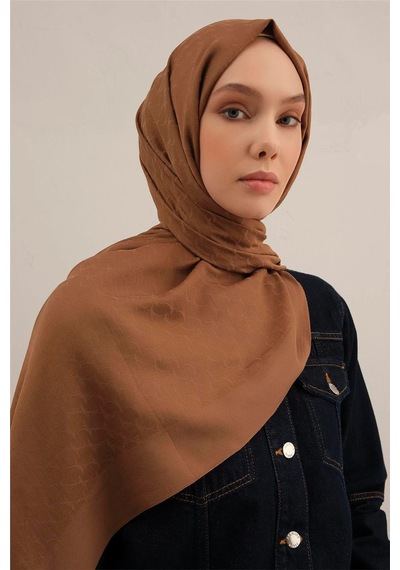 Armine Link Desen Bambu Cotton Şal 2 KAhverengi