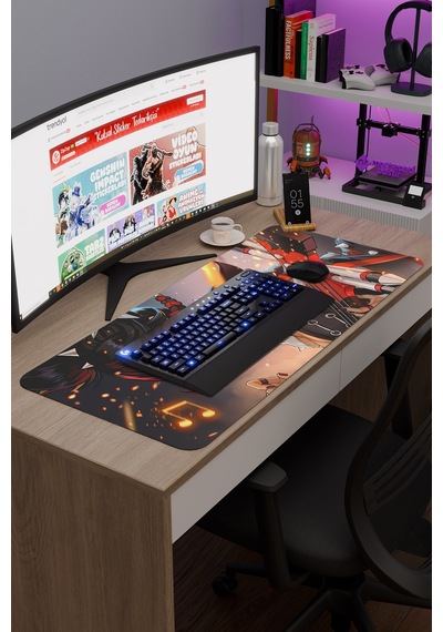 Xinyan Genshin Impact Anime Oyuncu V2 - 90x40 Xxl Gaming Mouse Pad Fare Altlığı