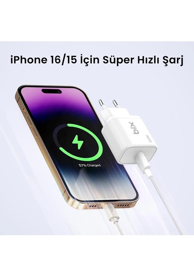 Bix Bxpd32 30w İphone & Android Uyumlu Usb-c Pd 3.0 Akım Korumalı Hızlı Şarj Adaptörü