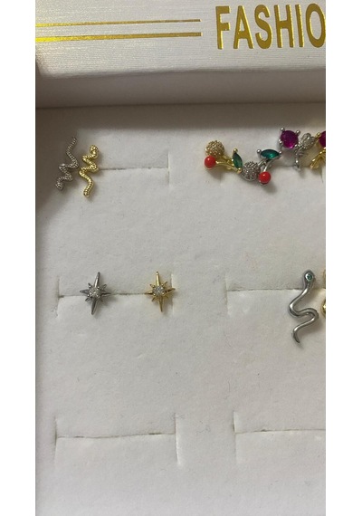 Minimal Kutup Yıldızı Kıkırdak Tragus Helix Pearsıng Küpe 316l Çelik Altın