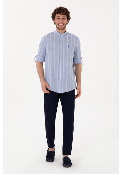U.S. Polo Assn. Erkek Lacivert Slim Fit Kanvas Pantolon 50309119-VR033