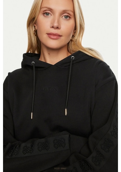 Guess Kadın Siyah Logolu Sweatshirt Siyah
