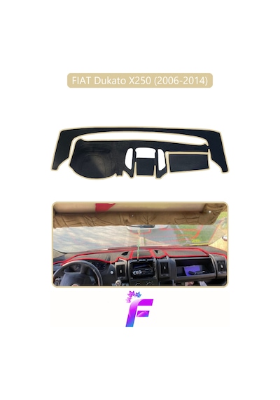 Fıat Ducato 2006-2014 Torpido Örtüsü Güneşten Korur Kolay Montaj Tam Uyum Tam Koruma E49