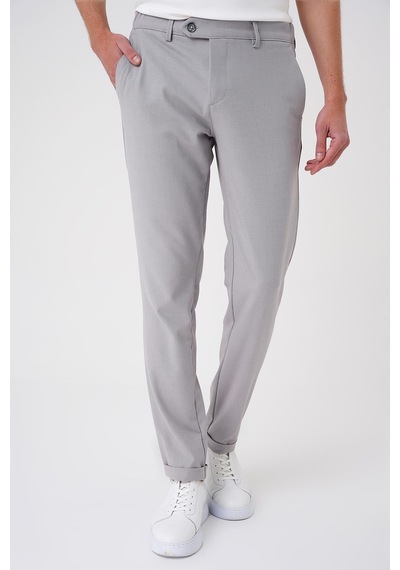 Efor Comfort Fit Beli Lastikli Dokulu Gri Jogger Pantolon P 1186 Gri
