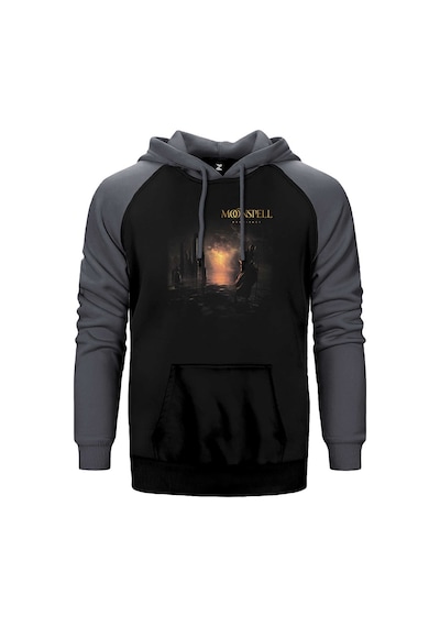 Moonspell Hermitage Gri Renk Reglan Kol Kapşonlu Sweatshirt Gri