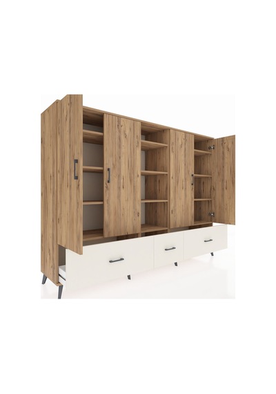 Hyperion Dolap 12 Raflı 3 Çekmeceli 4 Kapaklı 220x44x163 Çam-çam/ Çam-çam/aytaşı Hyperion Dolap 12 Raflı 3 Çekmeceli 4 Kapaklı 220x44x163 Çam-çam/ Çam-çam/aytaşı