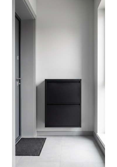 İkili 2'li Metal Ayakkabılık Premium Siyah Siyah