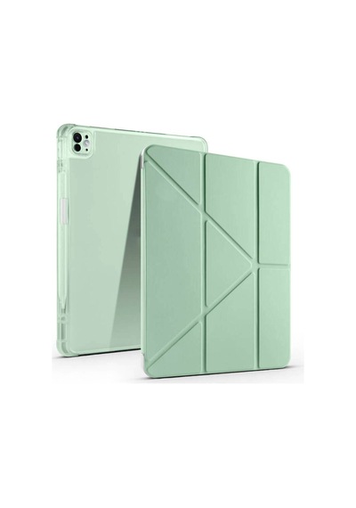 Apple Uyumlu iPad Air 13 Inç 2024 A2898-a2899 Kılıf 3 Farklı Stand Kalemlikli Tri Folding Tablet Kılıfı