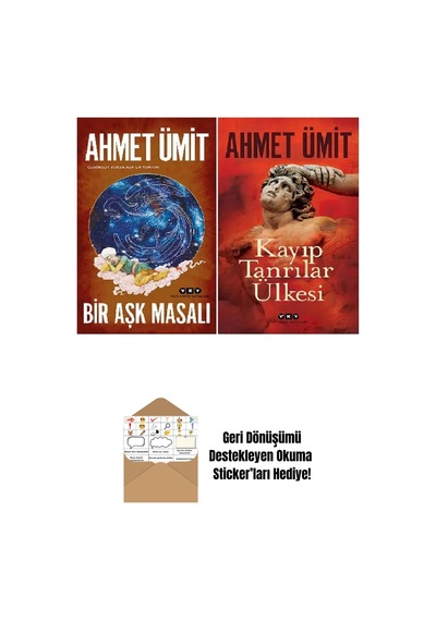 Bir Aşk Masalı + Kayıp Tanrılar Ülkesi / Ahmet Ümit 2 Kitap Set + Okuma Sticker'ları