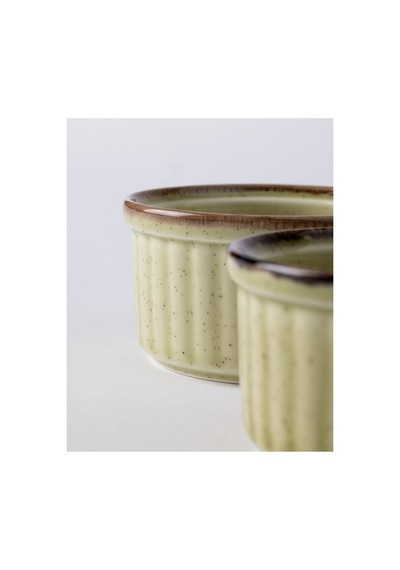 Madame Coco Kleby 2'li Natural Sufle Kabı - Yeşil - 10 Cm