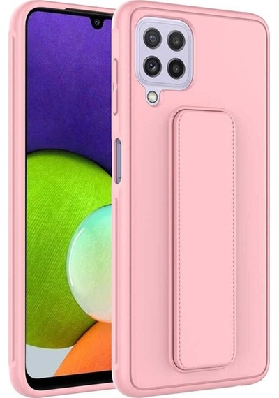 Samsung Uyumlu Galaxy M22 Kılıf Zore Qstand Kapak Pembe