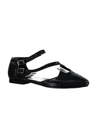Fox Shoes Siyah Kadın Babet D726016907 Siyah
