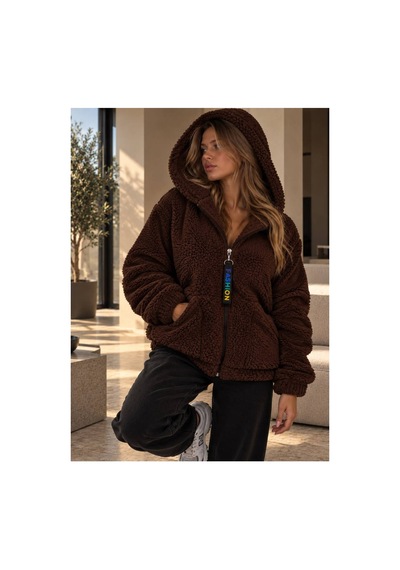 Öners Kadın Kapşonlu Peluş Fermuarlı Sweat Oversize Yumuşak Polar Hoodie Kışlık Sıcak Tutucu Kahverengi Kahverengi Öners Kadın Kapşonlu Peluş Fermuarlı Sweat Oversize Yumuşak Polar Hoodie Kışlık Sıcak Tutucu Kahverengi Kahverengi