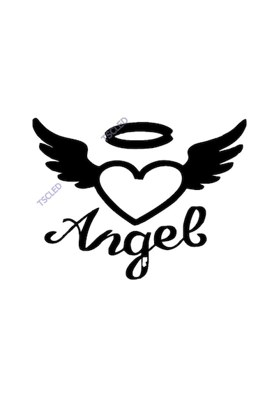 Angel Melek Kalp Kanat Sticker 17Cm