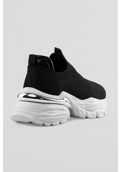 Mubiano Kadın Sneaker Kalın Taban Slip On Spor Ayakkabı Aurex Siyah Siyah