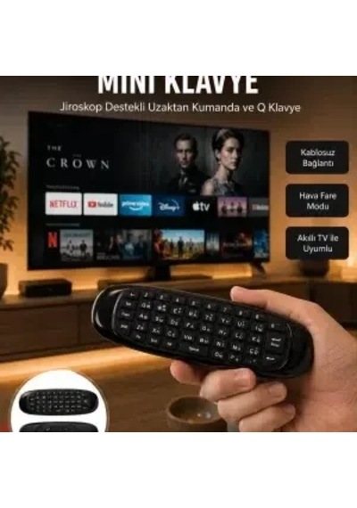 3 Ü 1 Arada Kablosuz Hava Mouse Mini Klavye Kumanda Yeni Nesil 21499320