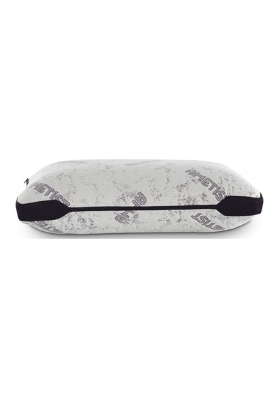 Rudu Ametist Kılıflı Visco Visko Delikli Bütün Sünger Yastık 60x40x14 Cm 1200 Gr Omuz/boyun Destekli Beyaz - Mor
