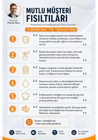 Transformacion Tekerlekli Saksı Tüp Damacana Altlığı - Taşıyıcı Mutfak Tüpü Taşıyıcı 30 Cm Çap 3 Tekerle Diğer