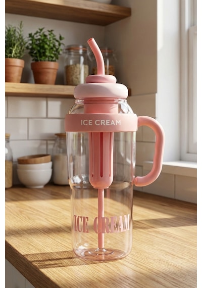Valletta Longinus Bpa İçermez Kolay Taşınabilir  Bölmeli Su Matarası 1300ml 1.3l Pembe Pembe