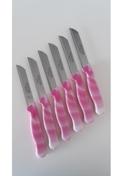 Solingen Mermer Desen Meyve Bıçağı 6'Lı Pembe
