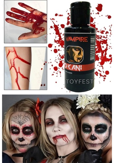 Parti & Tiyatro Kanı - Halloween Cadılar Bayramı 50 Gr. Yapay Vampir Dracula Yapay Kan Boya - 2 Adet