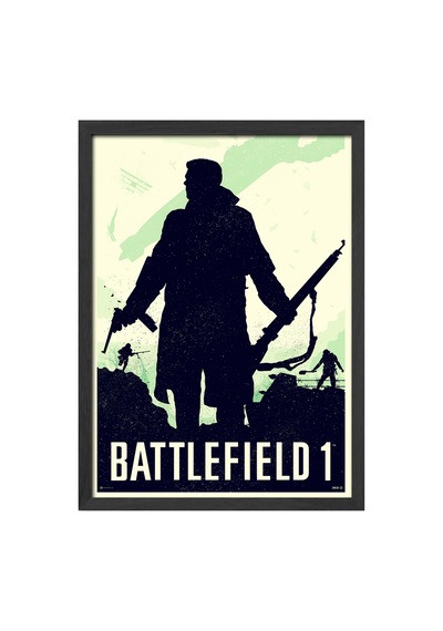 Battlefield Siyah Ahşap Çerçeveli Poster, Dekoratif Oyun Duvar Tablosu