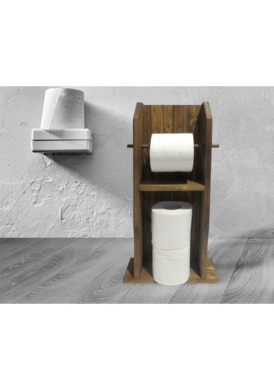 Bk Home Doğal Masif Ahşap Tuvalet Kağıtlığı Ve Konsept Banyo Duvar Dekoru-3